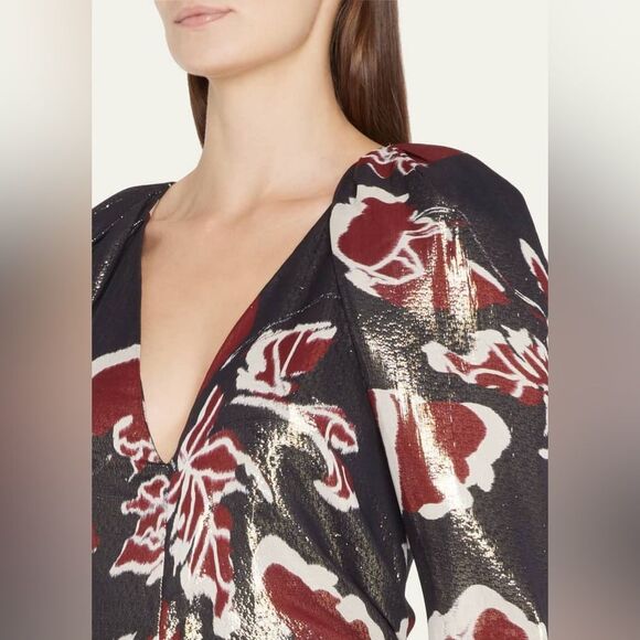 NEW TANYA TAYLOR cameron top in black multi Lame Shimmer 0 - Picture 7 of 17